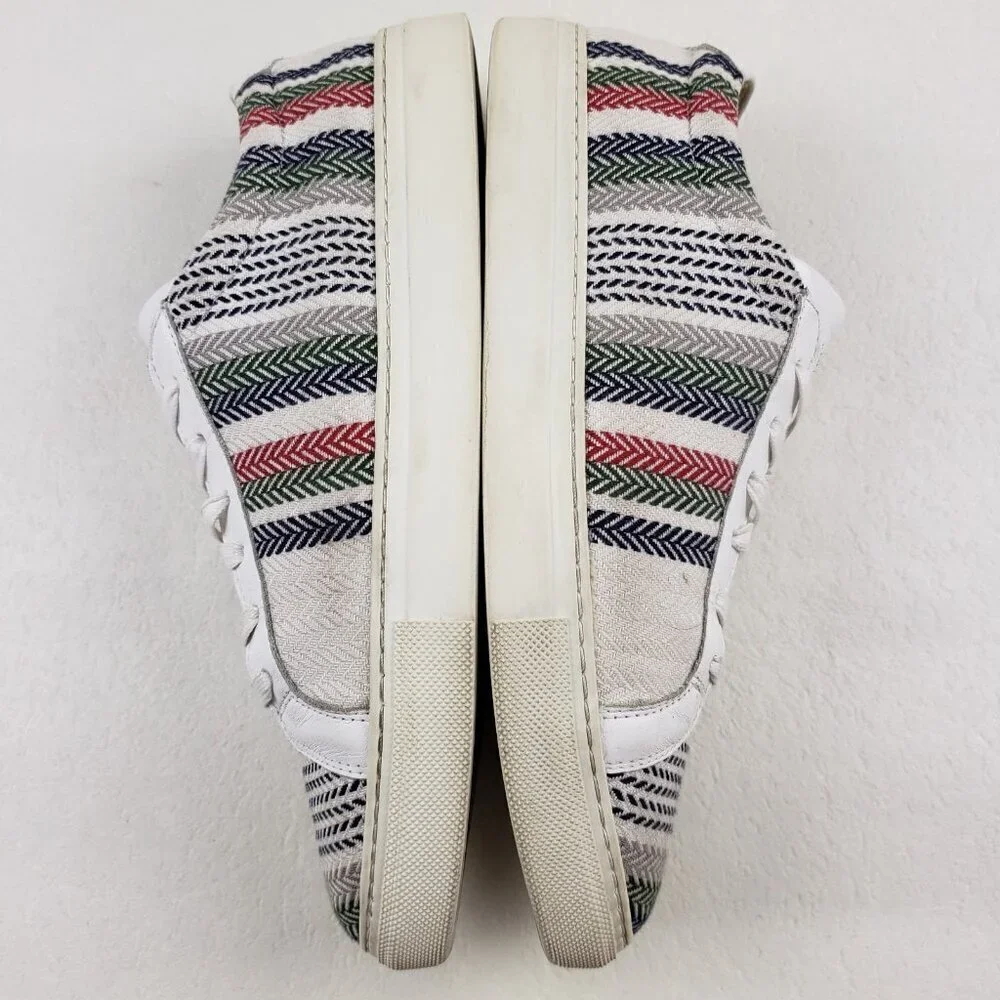 Taft Classic Striped Sneaker Mens 9 Multicolor Lace Up Casual Shoe Portugal